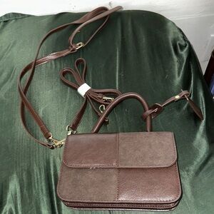 Elegant Brown Leather Crossbody Bag